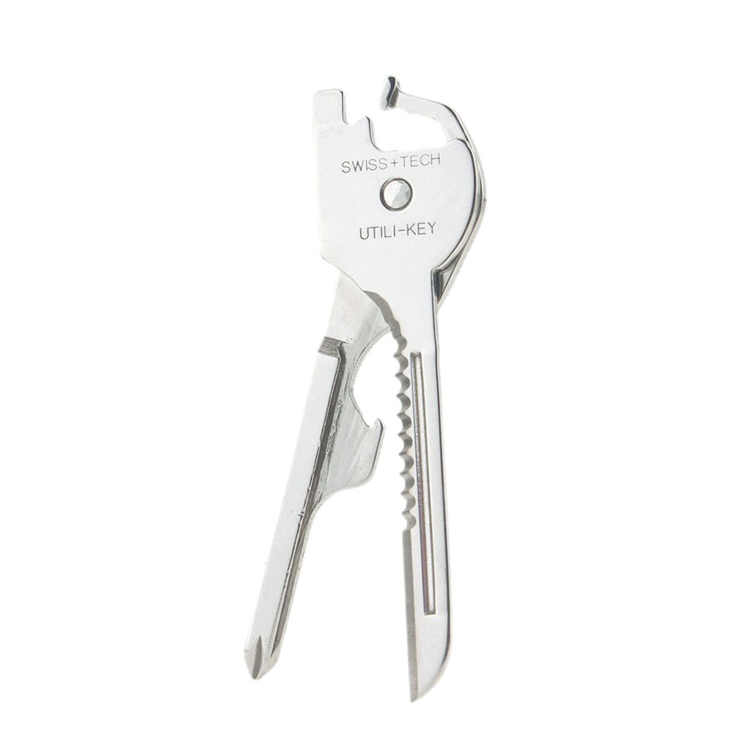 Swiss+Tech 6 In 1 Utili-Key Tool Keychain Keyring Multi-Function Stainless Steel