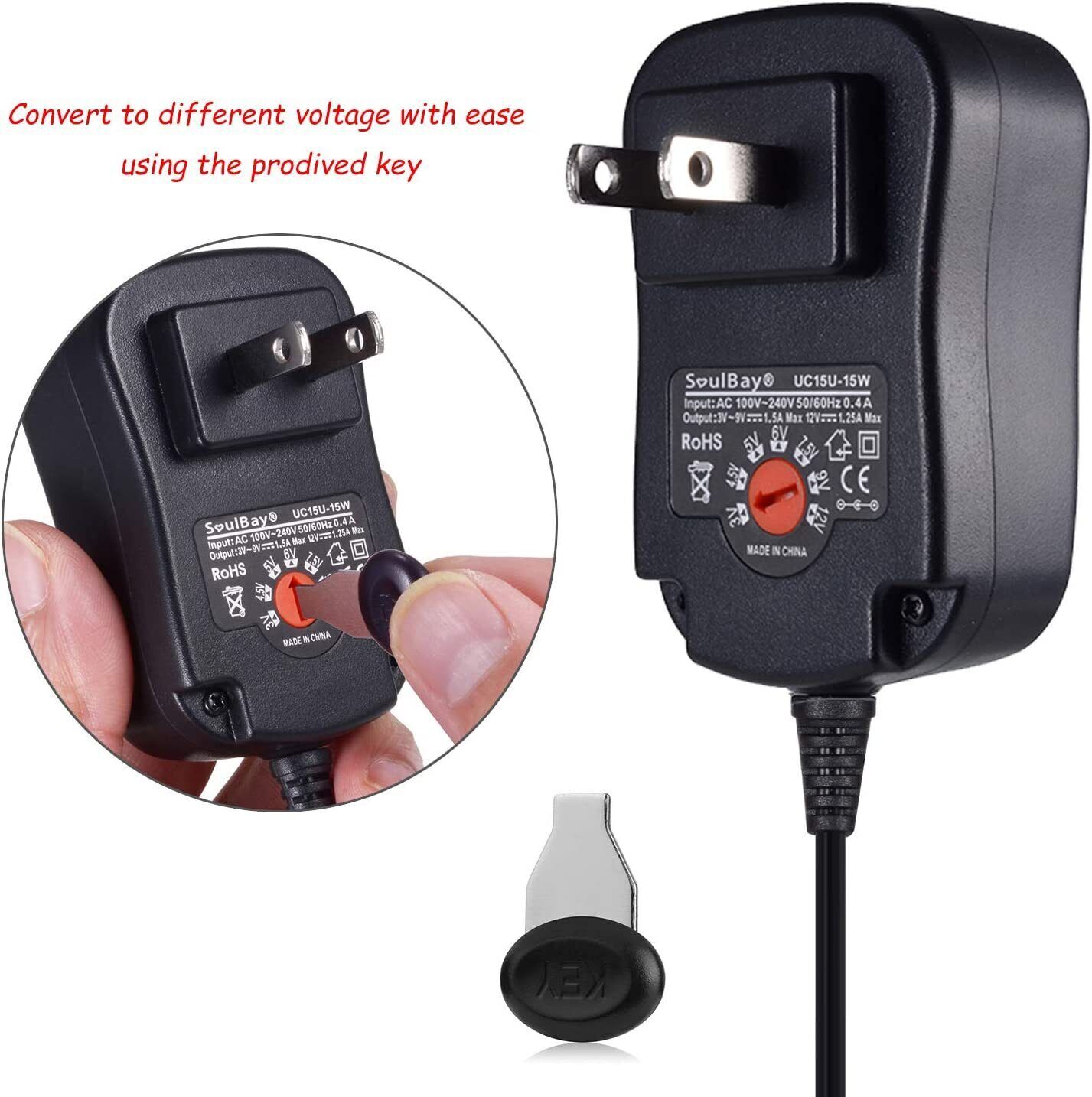 Universal AC to DC 3V~12V Adjustable Power Adapter Supply Charger Electronics