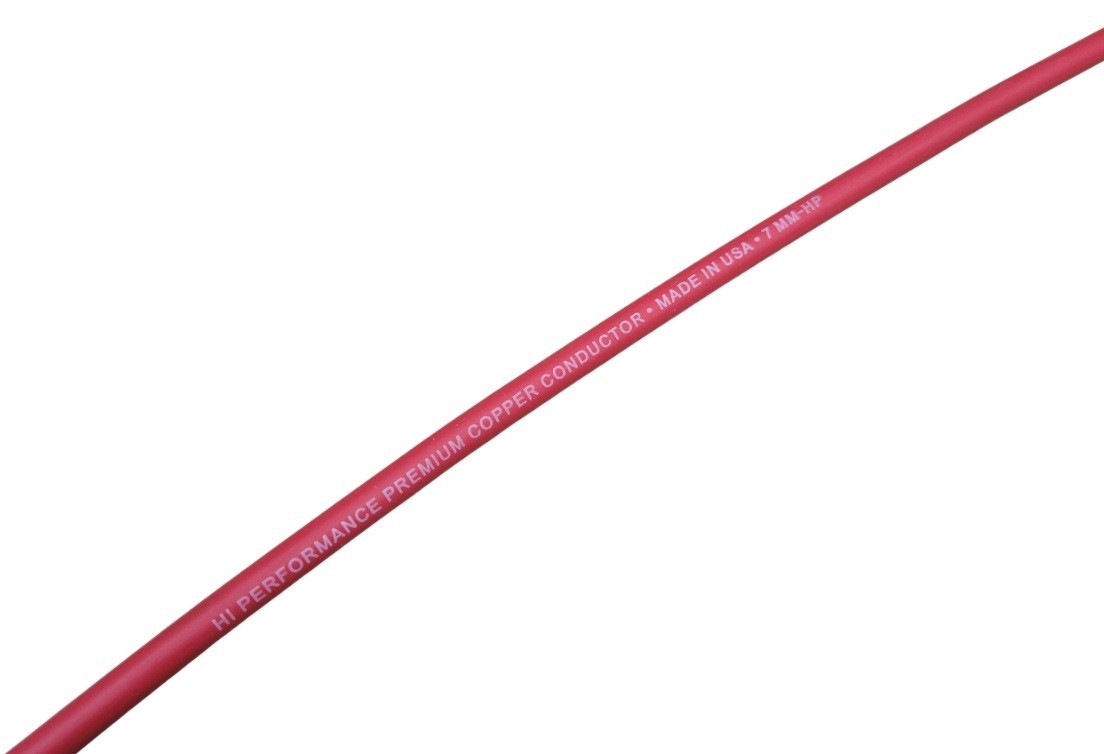 Red USA Premium Tinned Copper Core Spark Plug wire 7MM Universal, 10 feet roll
