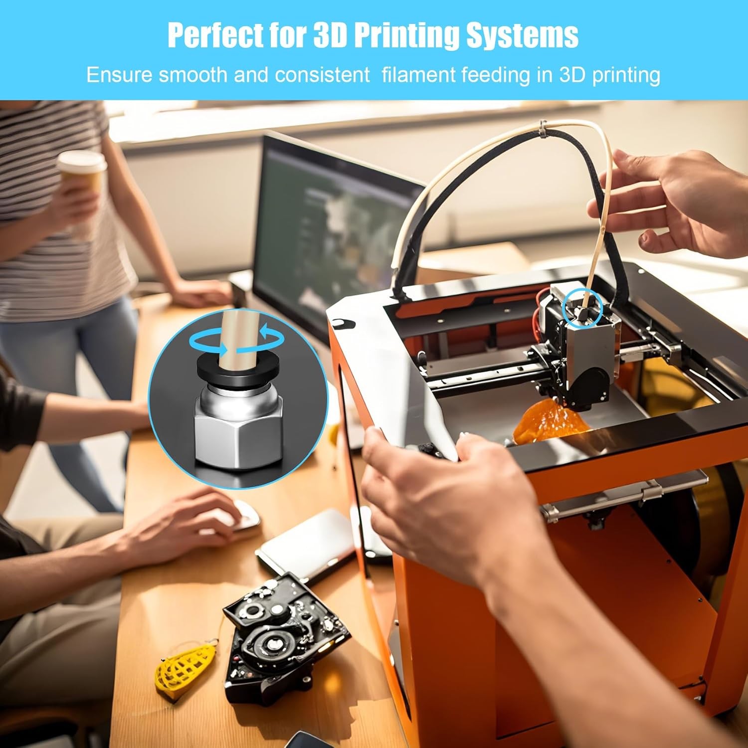 10PCS Premium PC4-M10 Pneumatic Quick Connector Fittings, Bowden Tube...