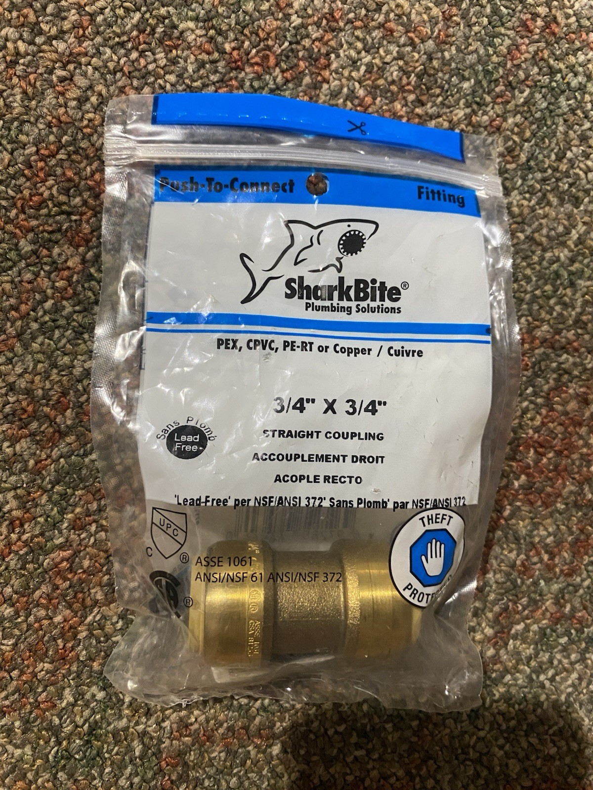SharkBite 3/4” Coupling & Elbow Brass Push Connect Lot U016LFA U256LFA