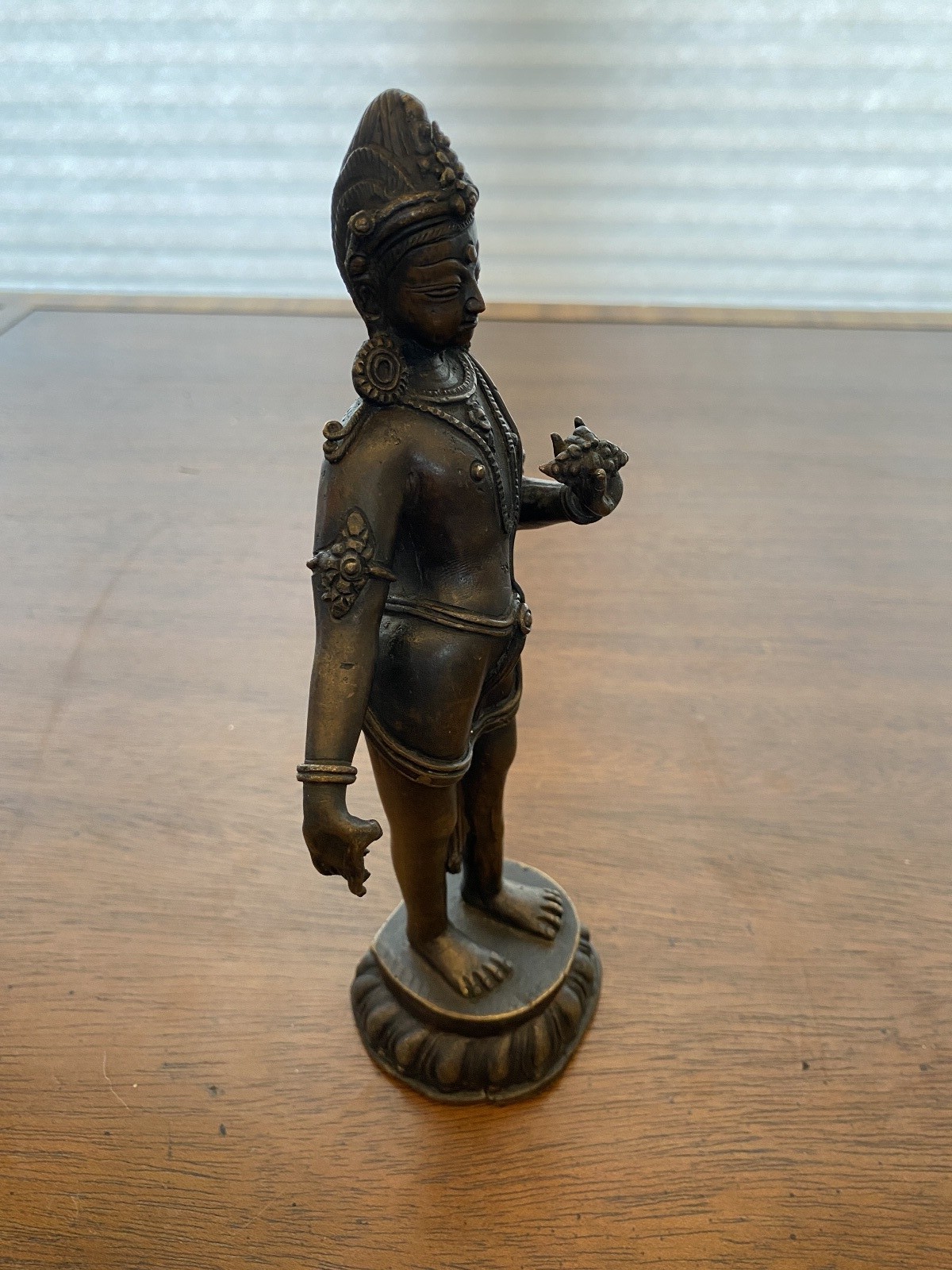 ANTIQUE Buddhist Deity Avalokiteshvara Bodhisattva Cast Bronze Sculpture 8.5"H