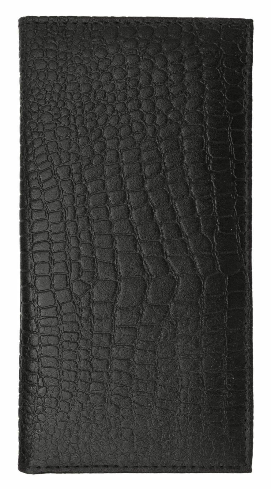 Genuine Leather PLAIN Checkbook Cover Crocodile Black NEW!!!