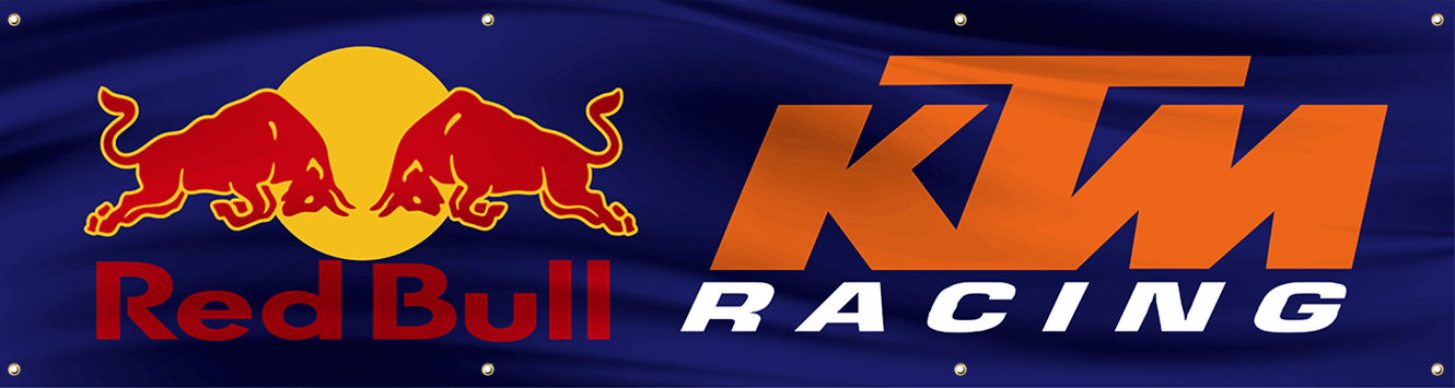 KTM RACING 2'X8' BANNER FLAG RED BULL RACING