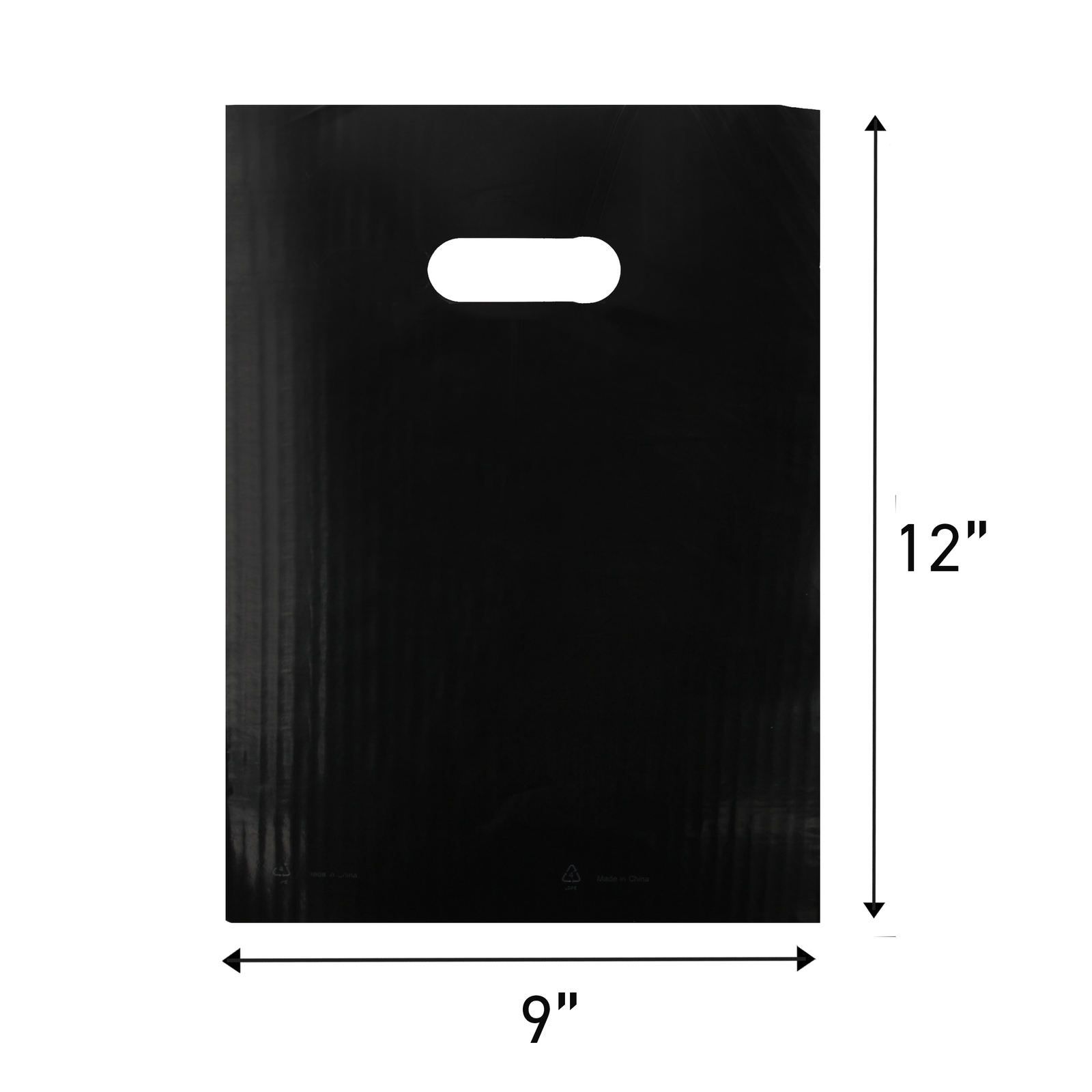 Small Low Density Black Merchandise Bags - 9" x 12"- Case of 1,000