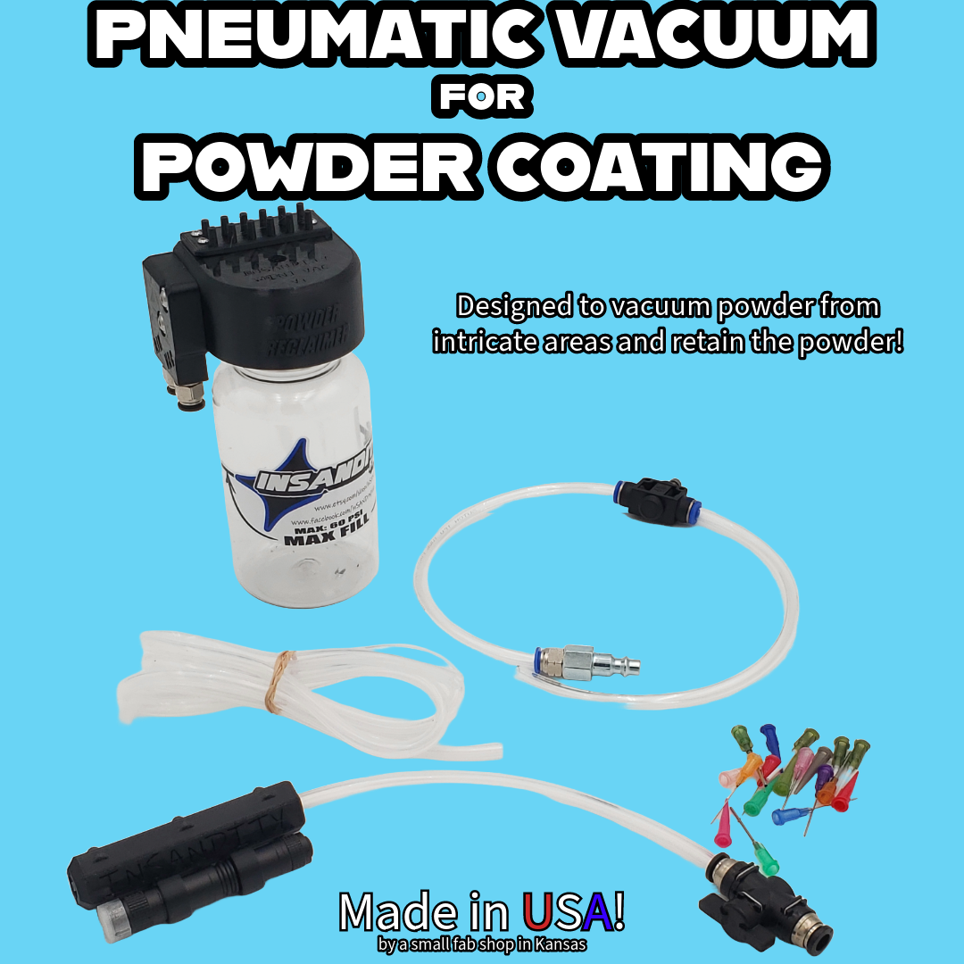 Pneumatic Micro Vacuum for Powder Coating - Easily Remove Powder! Two Tone Wheel