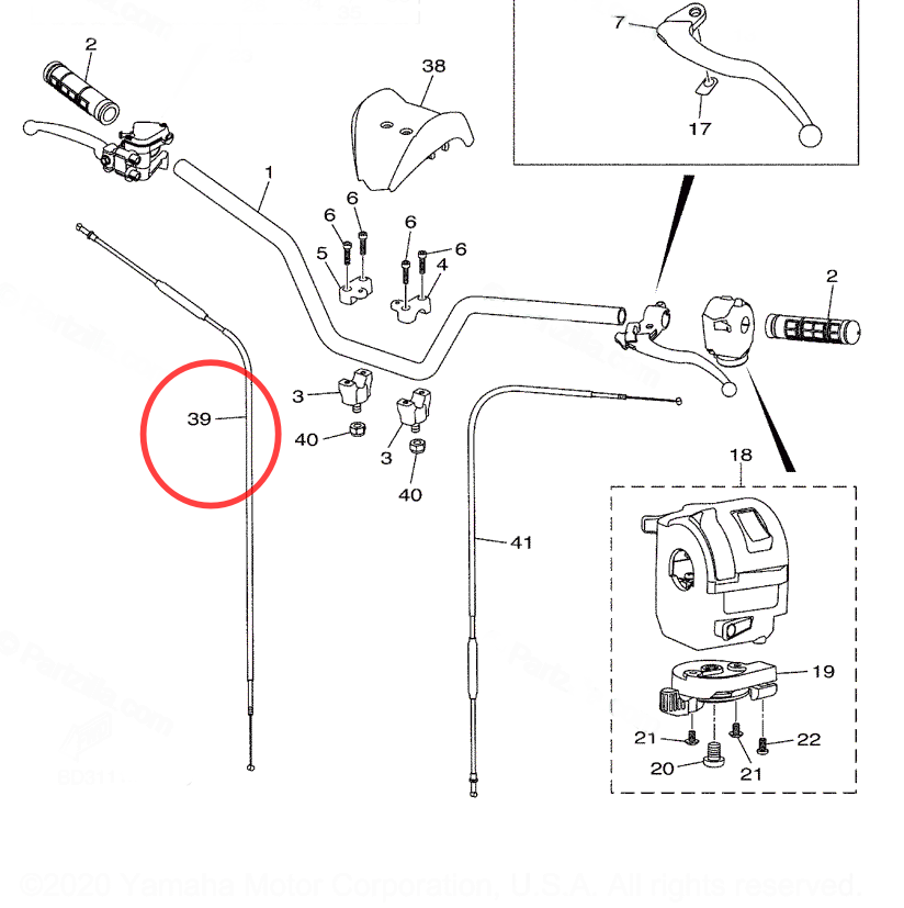 Throttle Cable For Yamaha Raptor 90 YFM90 2016-2023
