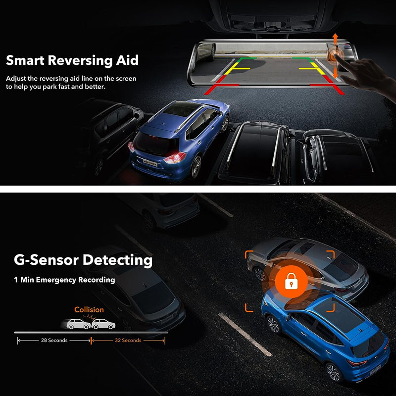 10" Backup Camera Mirror Car Rear View Reverse Night Vision Parking Monitor NEW