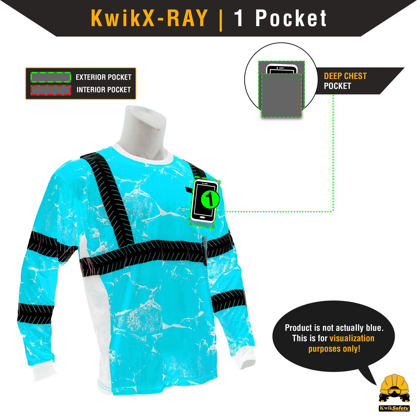 KwikSafety UNCLE WILLY'S WALL Class 3 Hi Vis Safety Shirt Long Sleeve ANSI OSHA