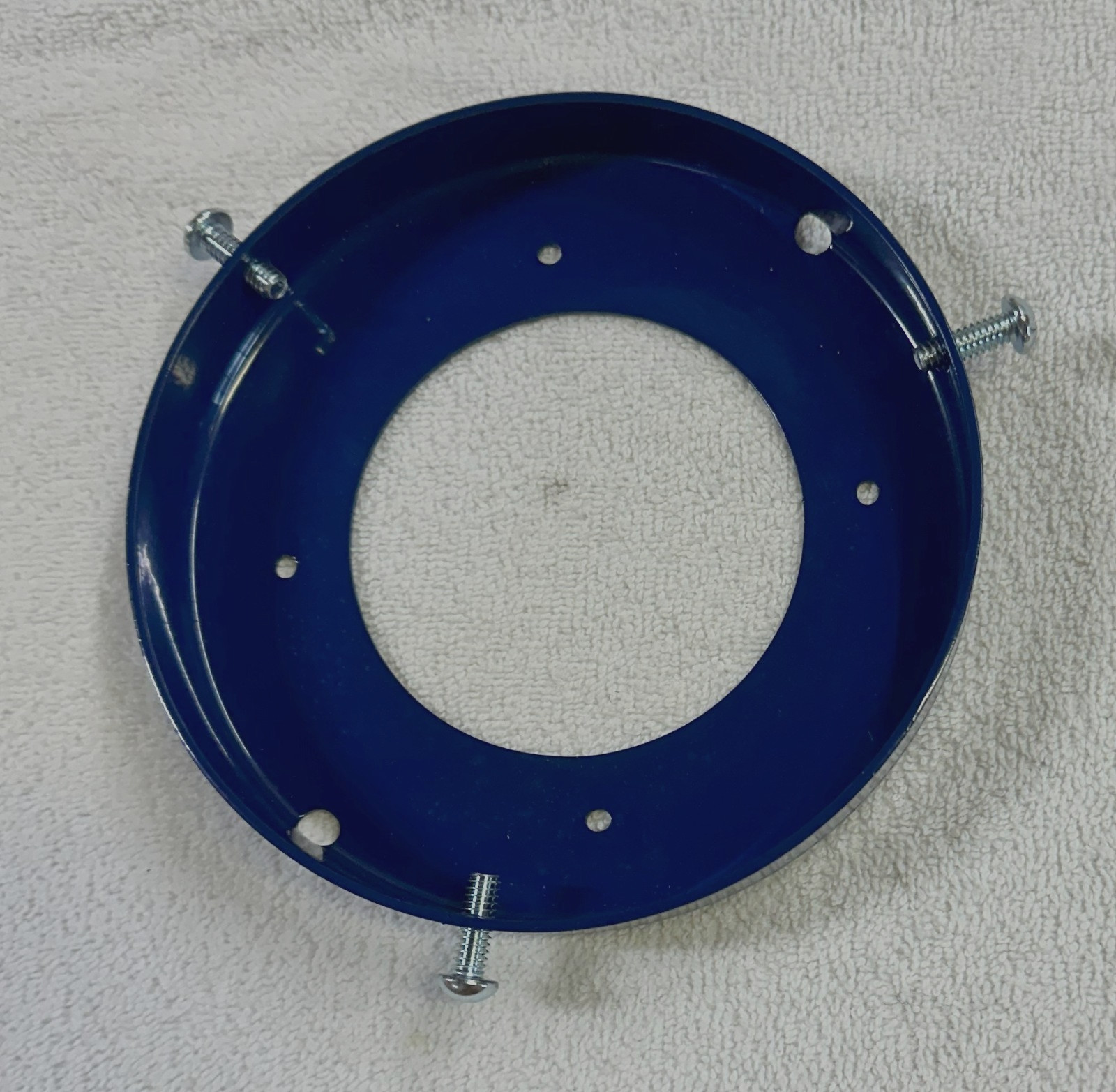 New Made in USA 6 Inch Steel Powder Coated DARK BLUE Gas Pump Globe Ring Holder