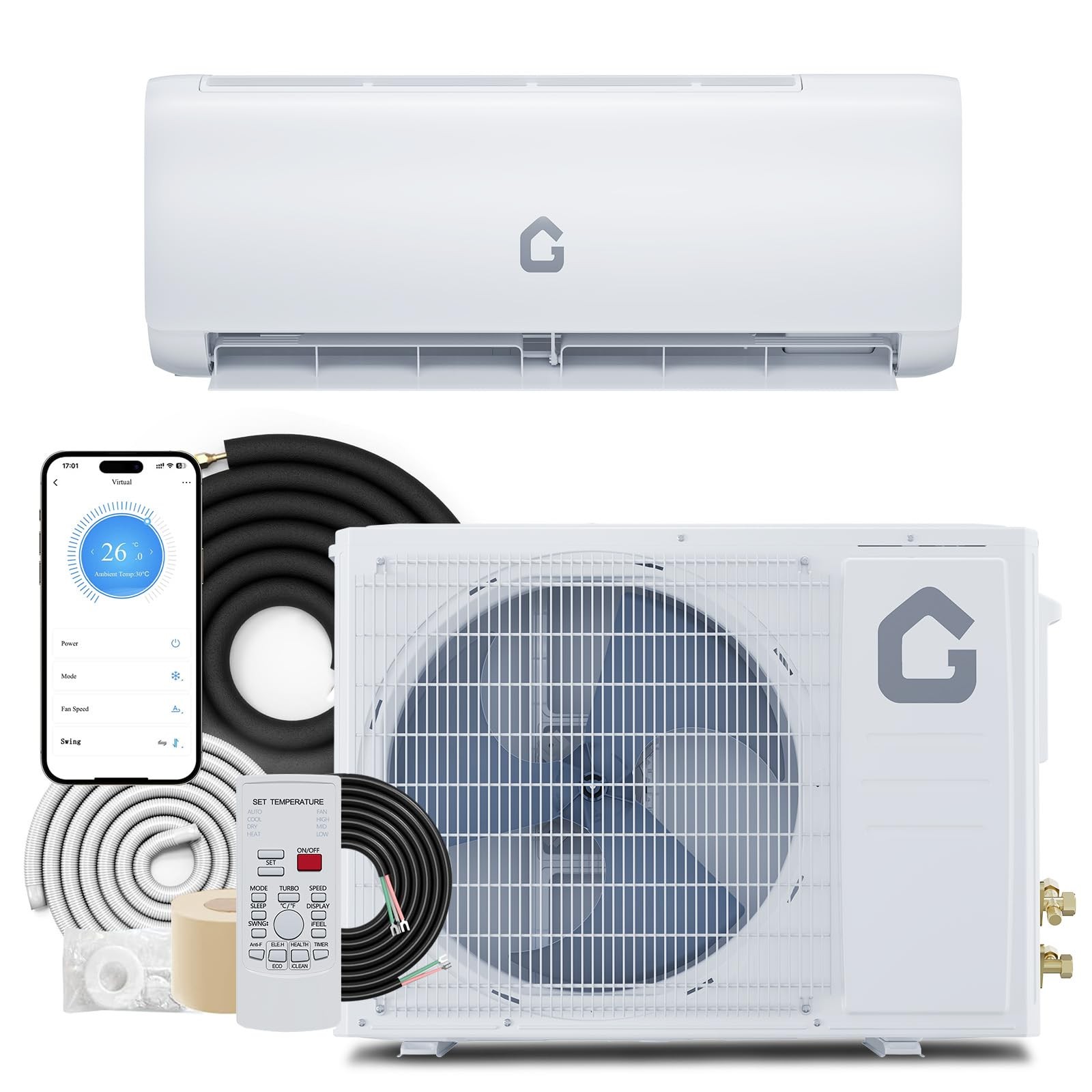✅Ductless Mini Split Air Conditioner and Heat Pump 9000 BTU Cool Up to 450 Sq.Ft