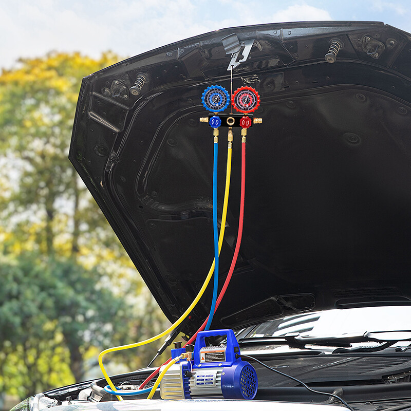 AC Manifold Gauge Set 3 Way For R1234yf R404a R134a Refrigeration Charging