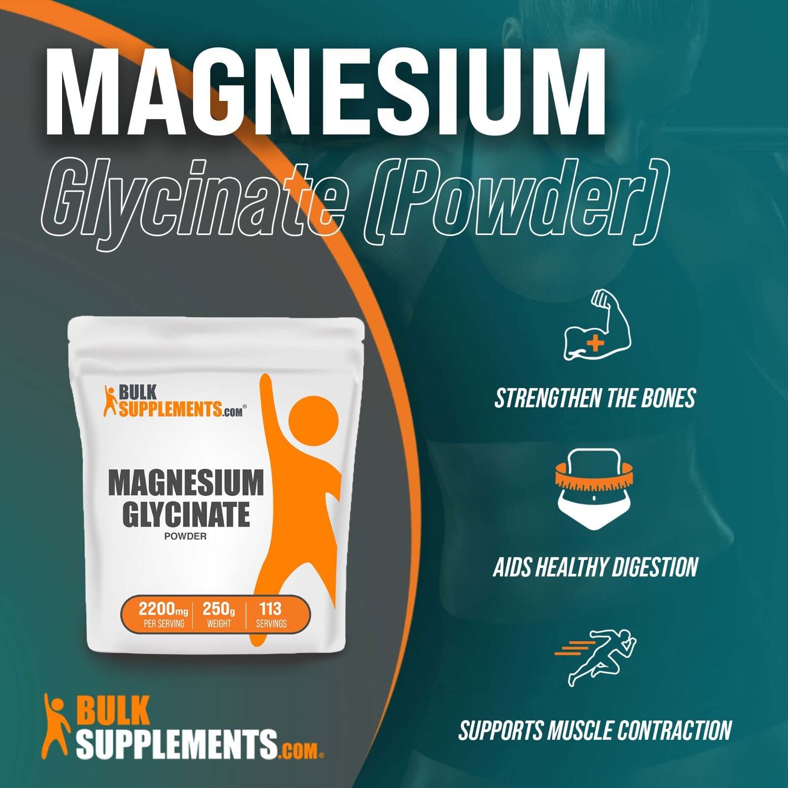 BulkSupplements Magnesium Glycinate - Reduce Stress