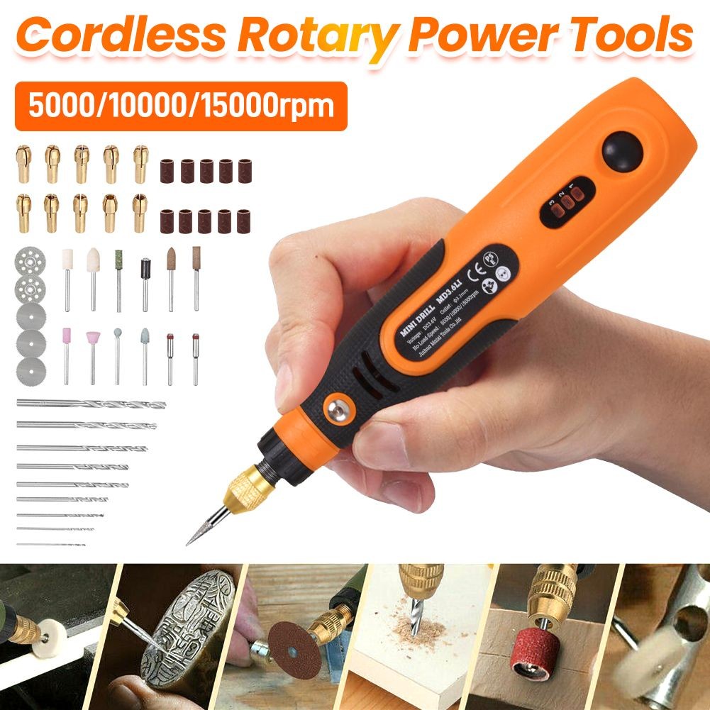 Mini Cordless Rotary Tool USB Rechargeable Three-Speed Electric Grinder Pen Set