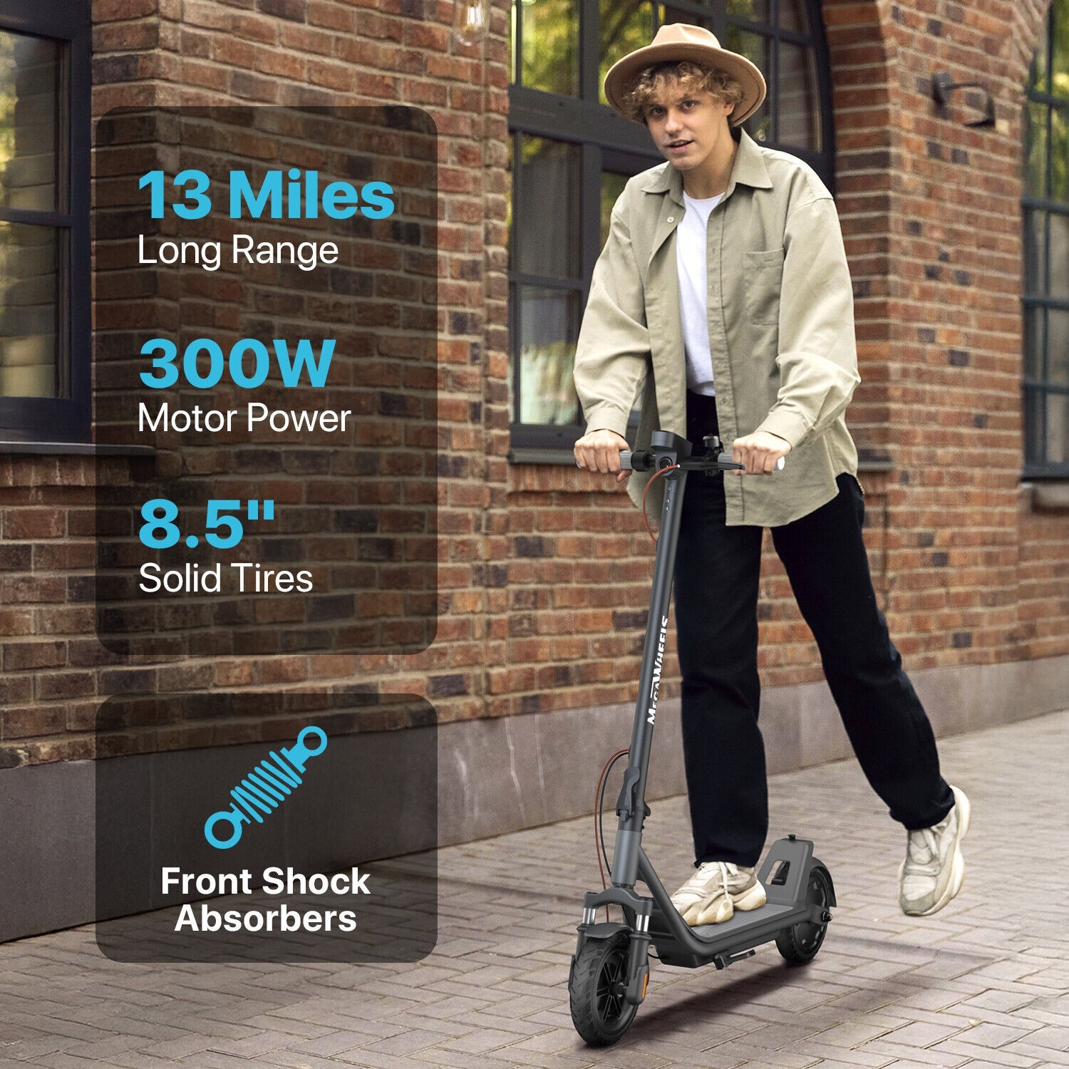 600W Adult Electric Scooter Long Range Folding E-Scooter CityCommuter 10" Tires
