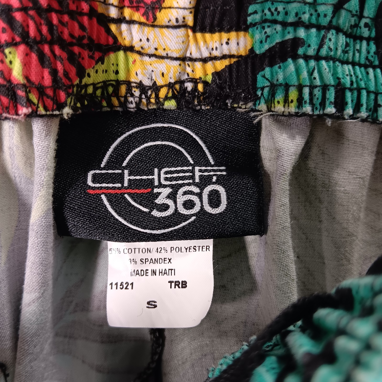 Chef 360 Utility Jogger Chef Pants Mens Small Multi Tropical Stretch 7 Pocket