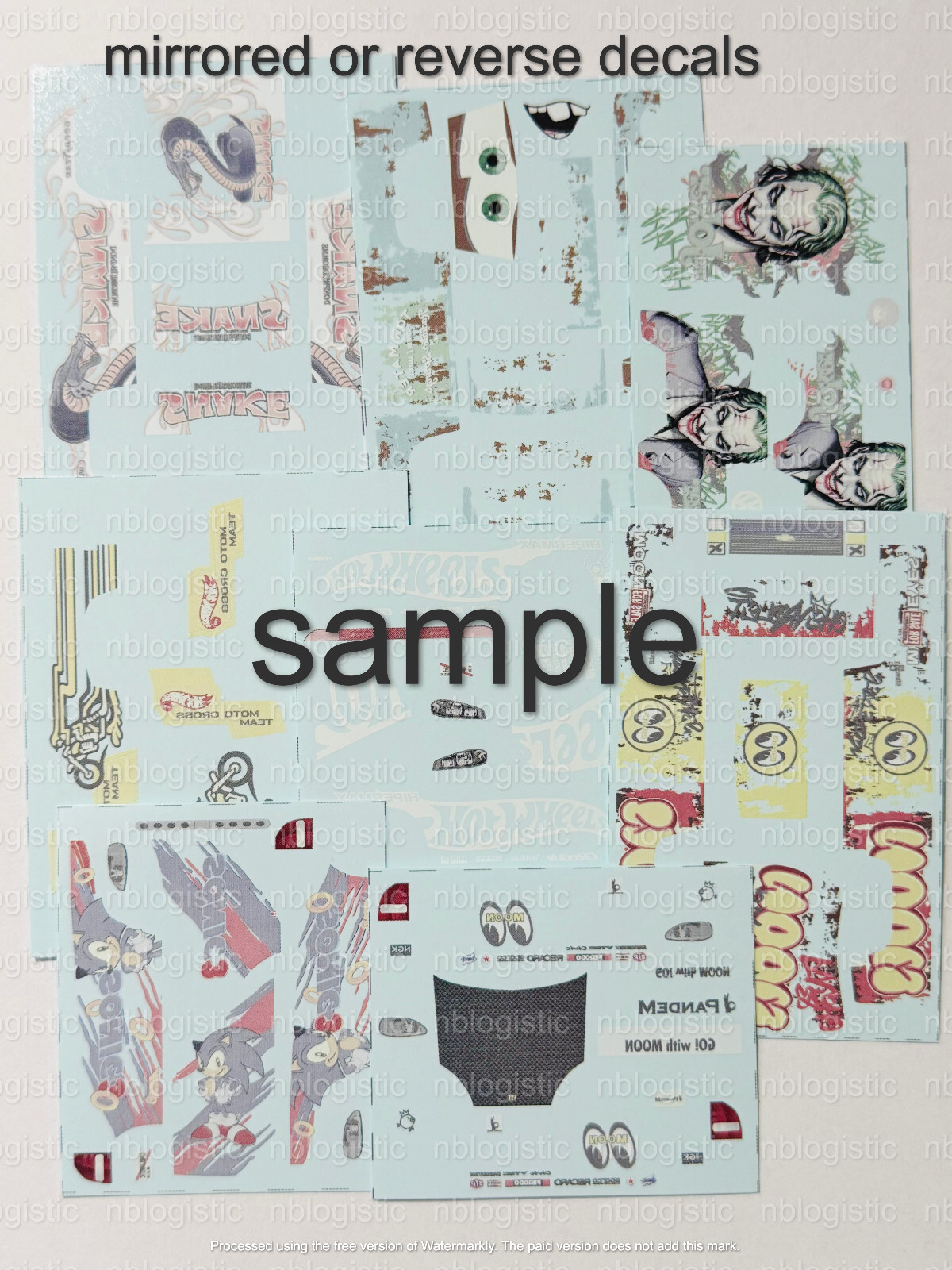 1/64 Scale SKYLINE R34 Custom Universal WaterSlide Decal for Hot Wheels a1