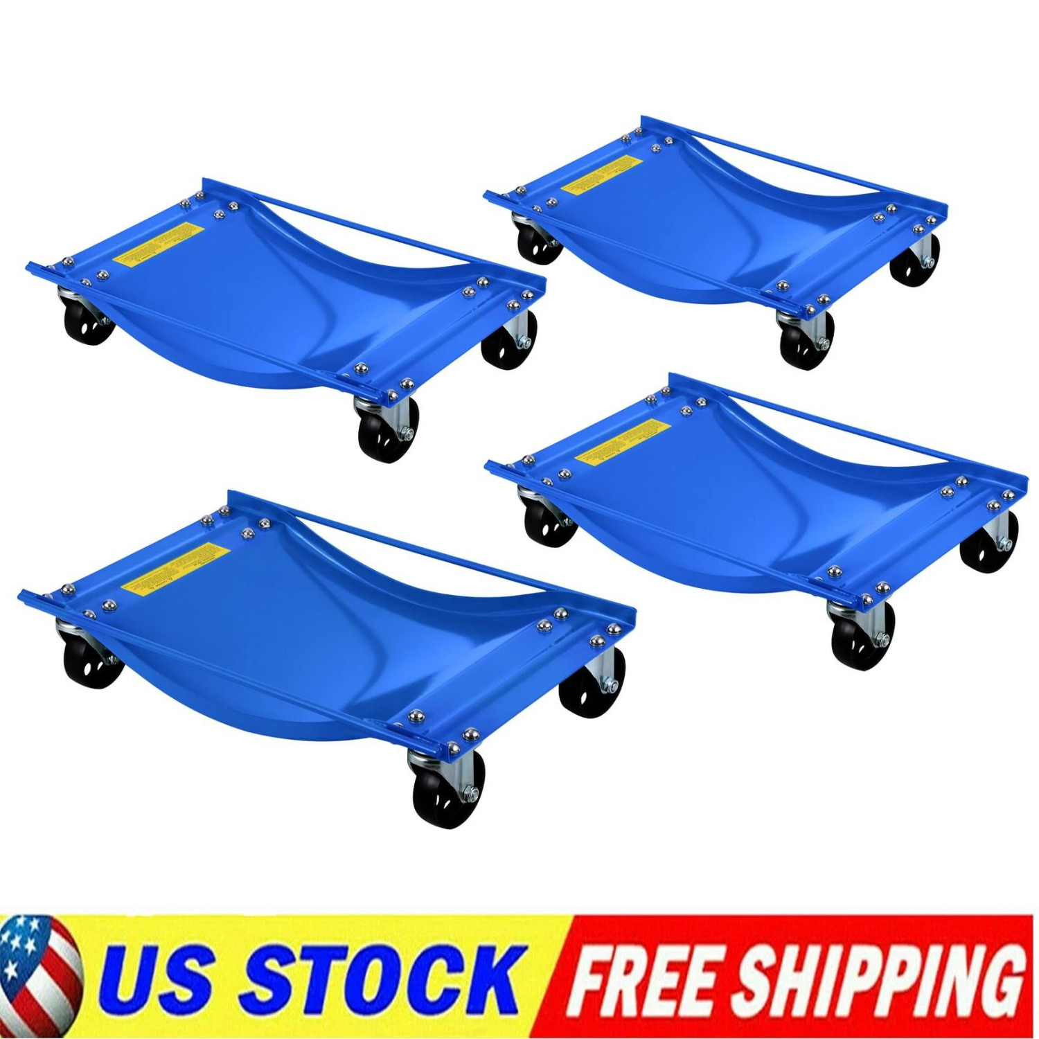 2/4PC Heavy Duty Car Wheel Dolly Set –2500 lbs Each Tire Skate with 3.5" Casters