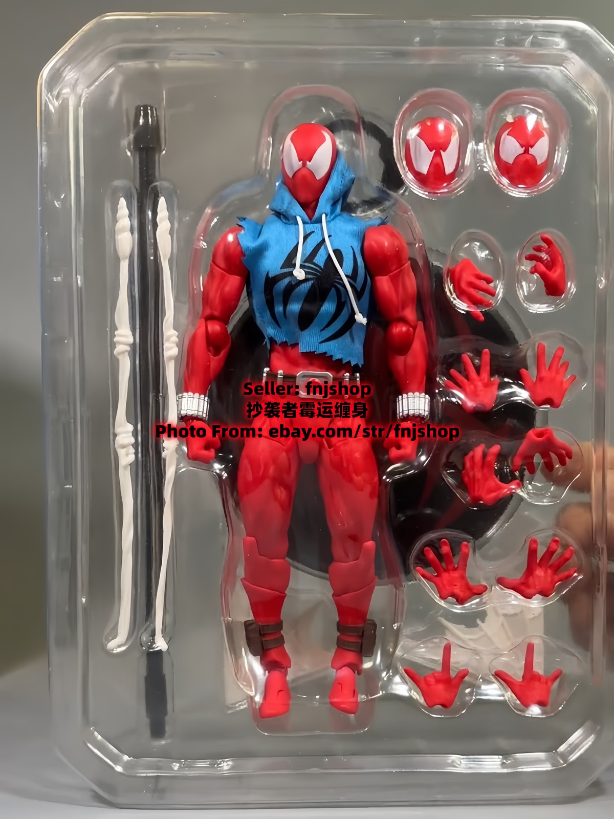 In Stock Hot-New Mess Toys Scarlet Hero Spider-Man Blue Suit 1/12 Action Figure