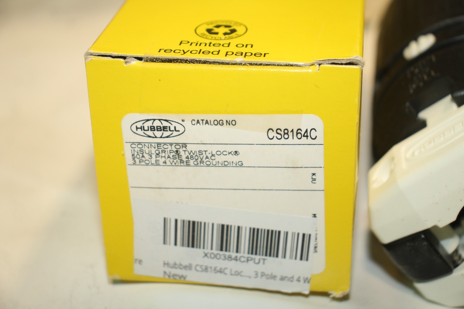 Hubbell Connector Insulgrip Twist-Lock CS8164C 50A 480V 3 Pole