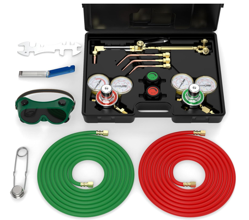 Antorcha Para Soldar Acetileno Y Oxígeno Mangueras Flexibles 5 Puntas Soldadura