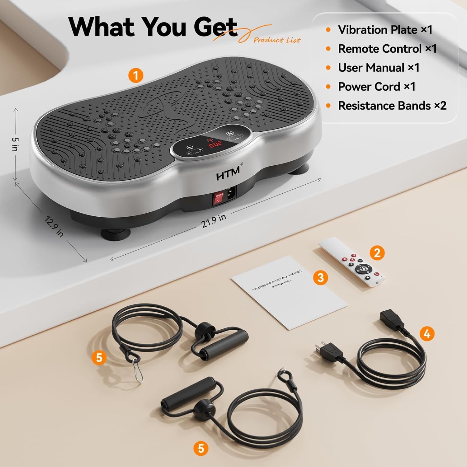 HTM Shake Plate Vibration Exercise Machine for Lymphatic Drainage Massager 350lb