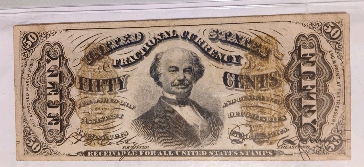 Colby/Spinner Fractional 1864 Union Currency 50c Civil War Third Issue PMG 25