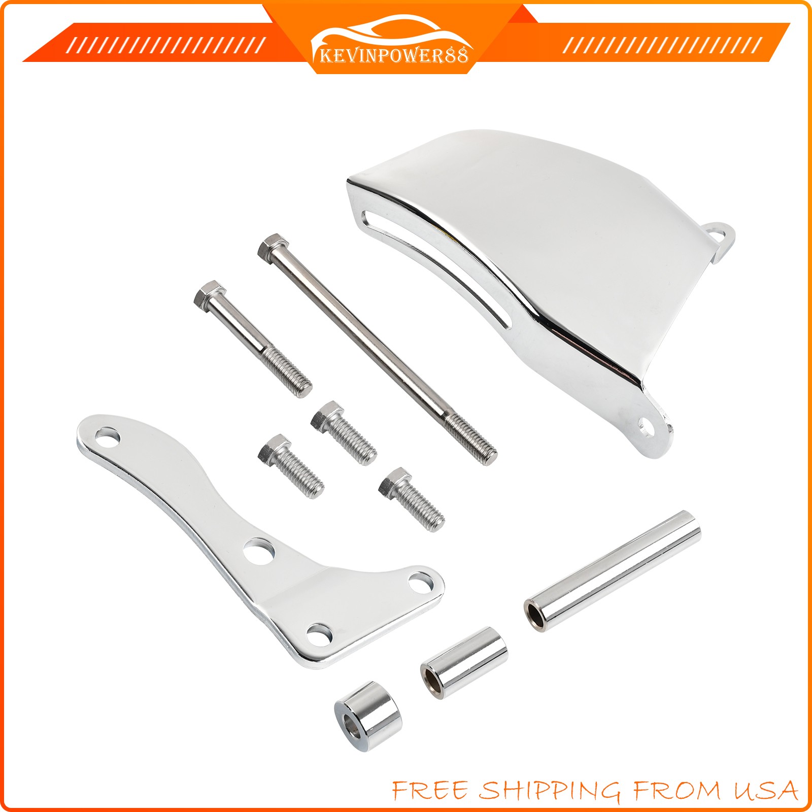 CHROME Alternator Bracket For 69-75 Long Water Pump SBC Small Block Chevy 350