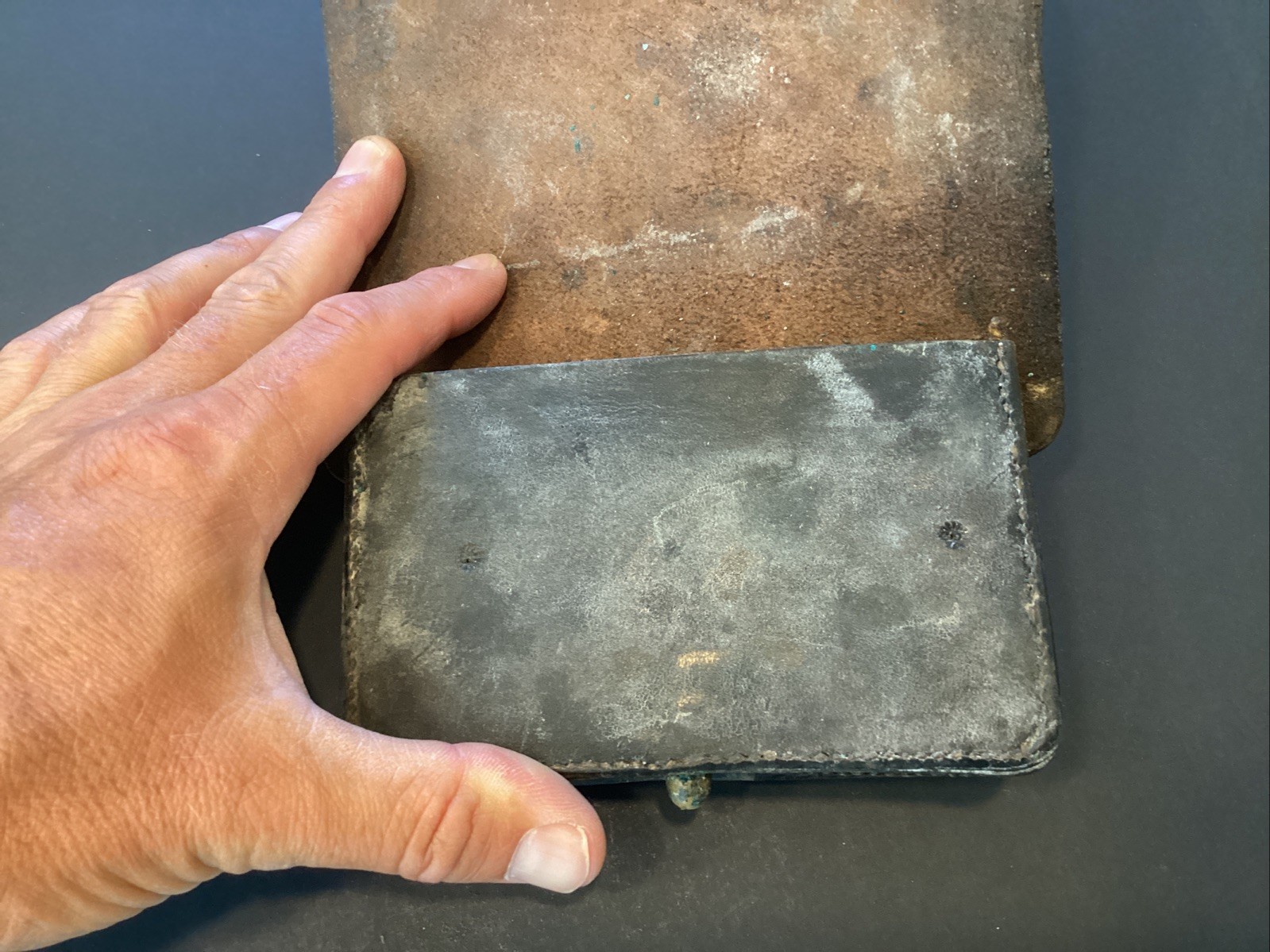 Original Civil War Era Union Army Colt Revolver Leather Cartridge Box Free Ship