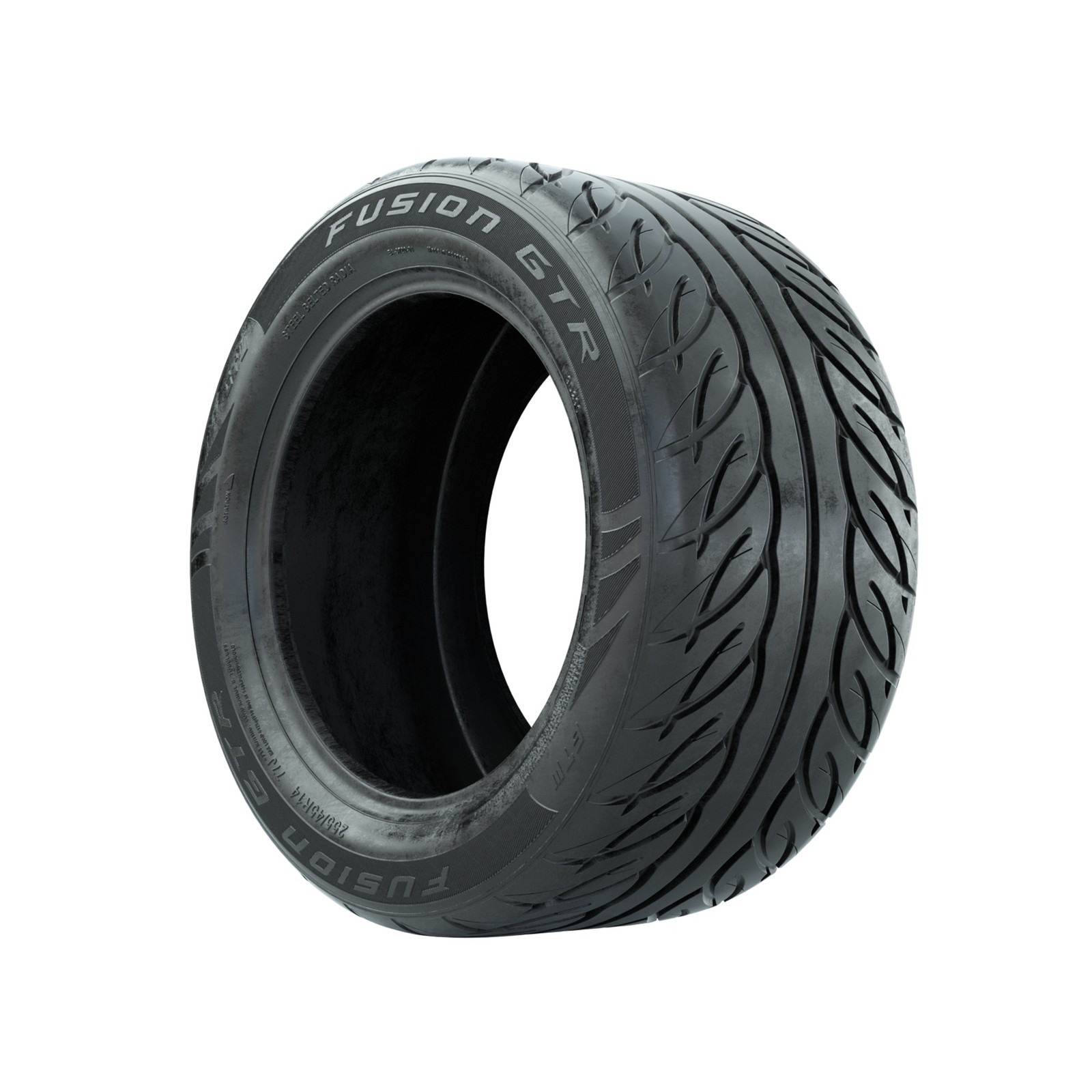 Set of 4 Golf Cart Street Tires 255/45-R14 GTW Fusion GTR Steel Belted Radial