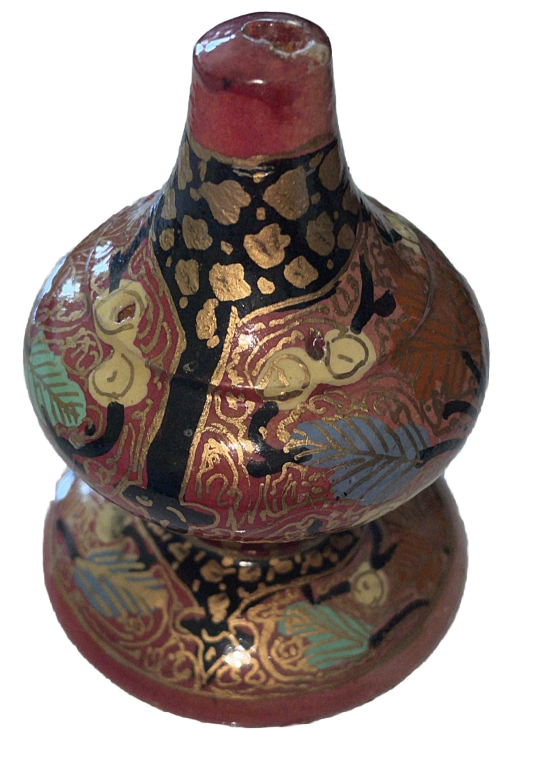 Set Of Vintage Paper Mache Incense Stick Holder 3.25" Hand Painted Lacquered