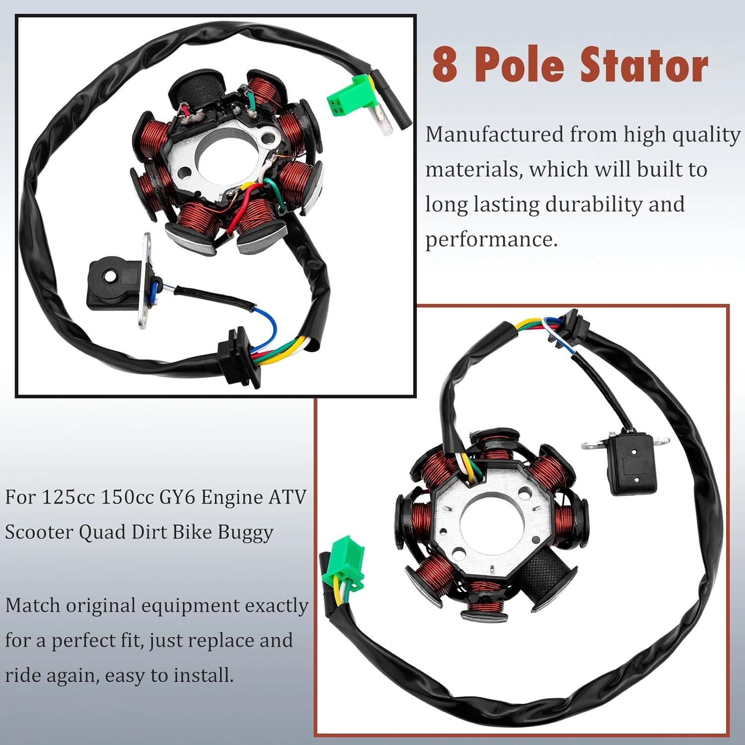 150CC 200CC 250CC ATV Quad Go Kart Dirt Bikes Universal Total Wiring Harness Kit