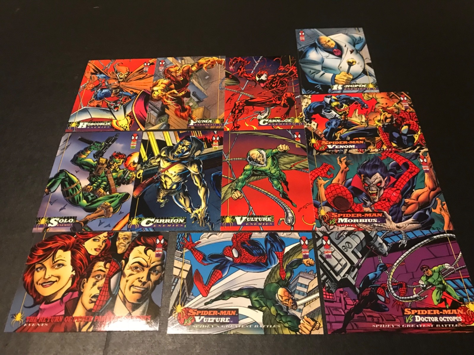 Spider-man 1994 Fleer Mixed Lot Of Cards - Lot Of 12 #4 Marvel Pack ~ Vulture