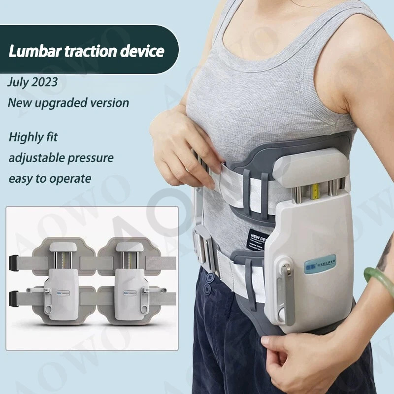 Lumbar Traction Device Decompression Belt Back Stretcher Spinal Pain Relief