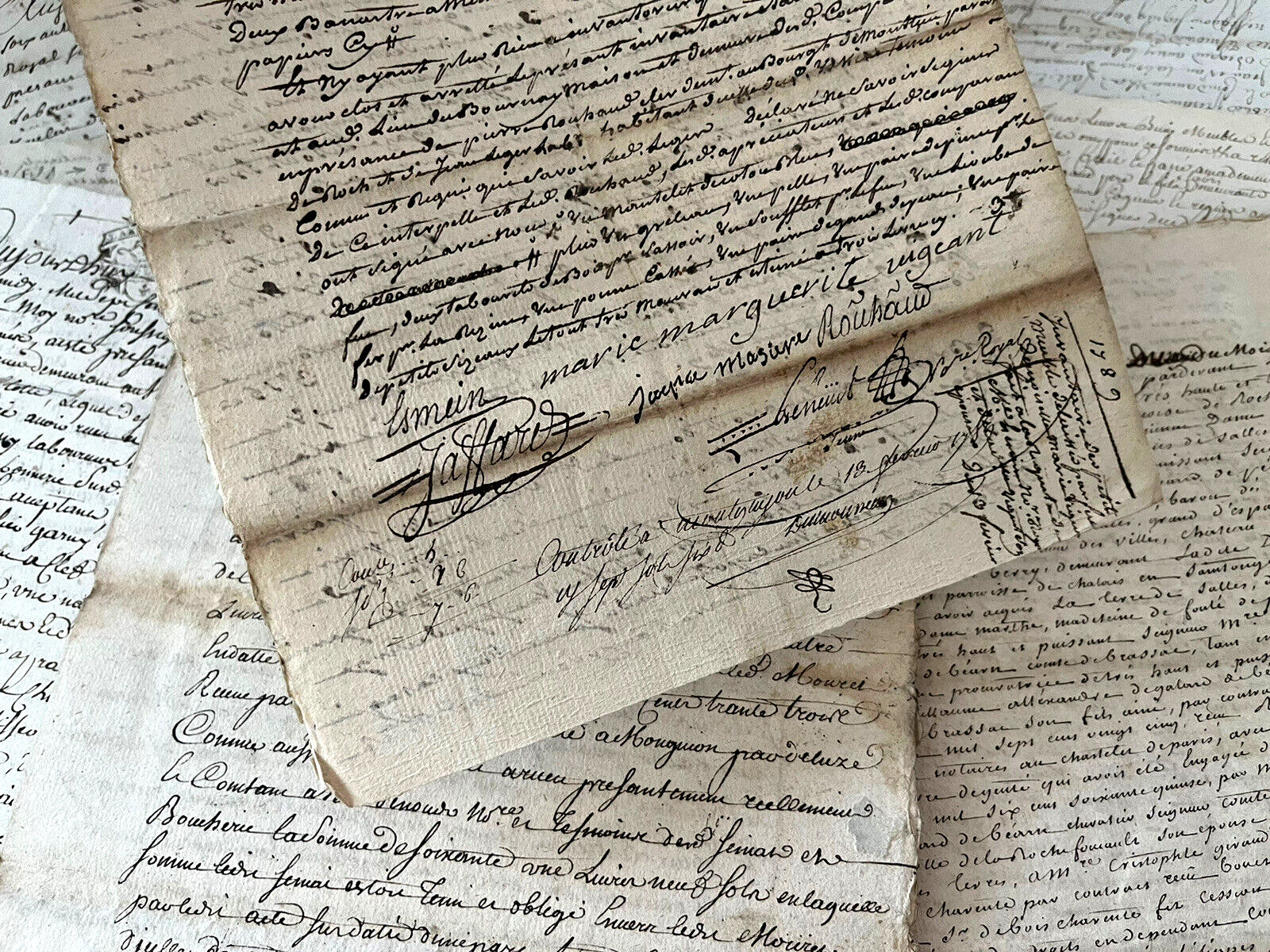 AUTHENTIC AUROGRAPHED, STAMPED AND WATERMARKED MANUSCRIPT DOCUMENT from 1700s
