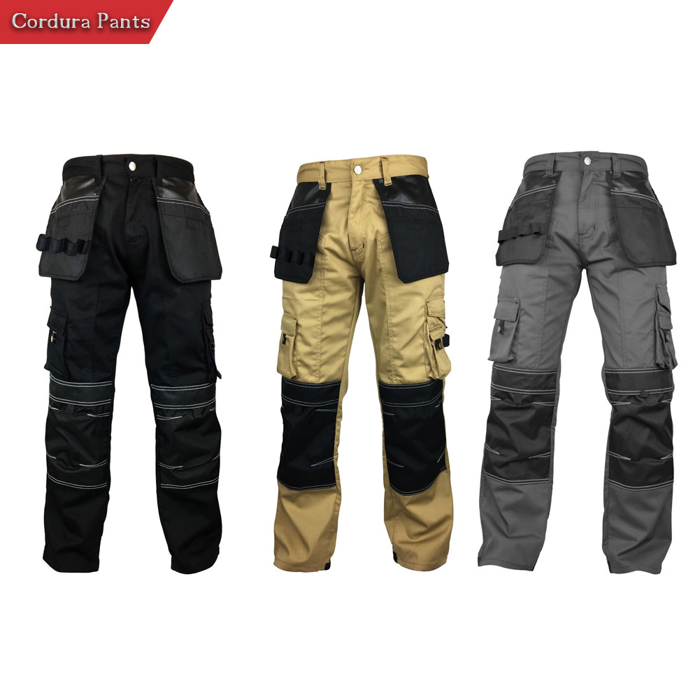 Mens Utility Work Cordura Pants Heavy Duty Workwear Construction Safety Trousers
