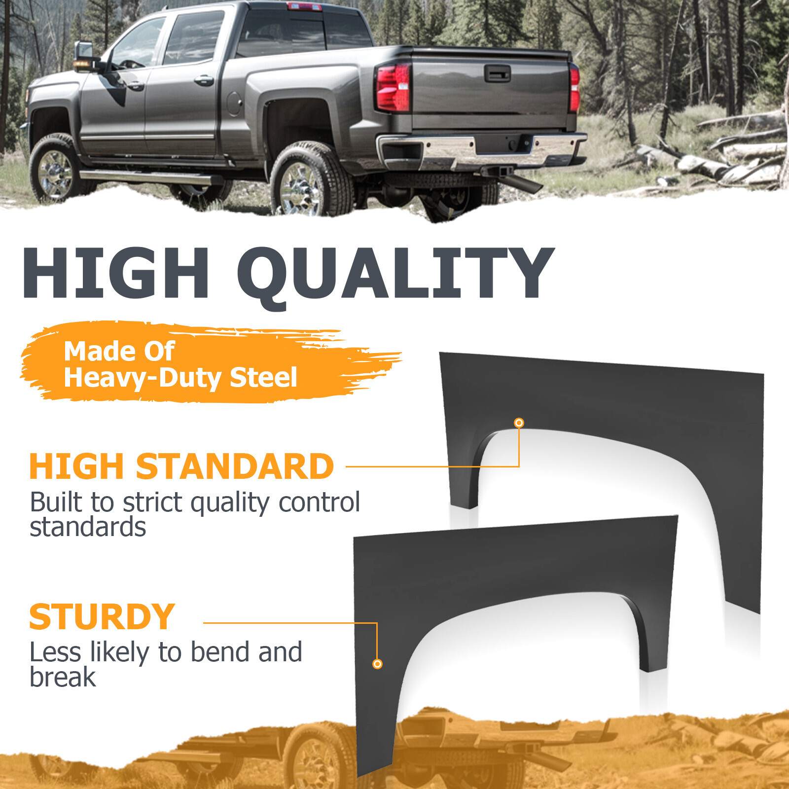 For Chevrolet Silverado 2007 2008 2009-2014 Rear Wheel Arch Repair Panels Pair