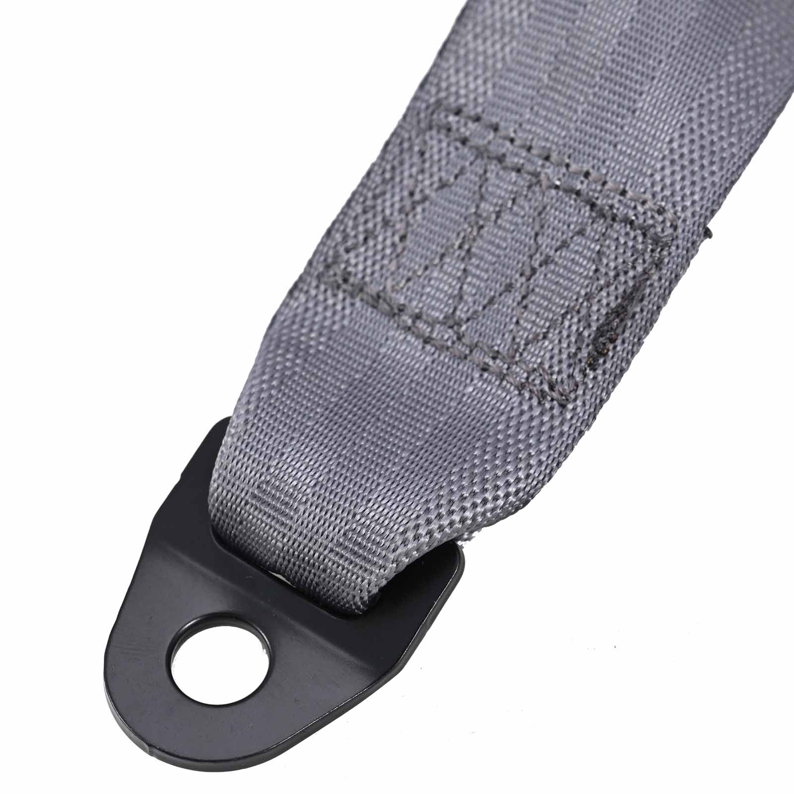 2* Retractable 3 Point Fixed sensor Seat Belt Straps Car Adjustable Belt Gray