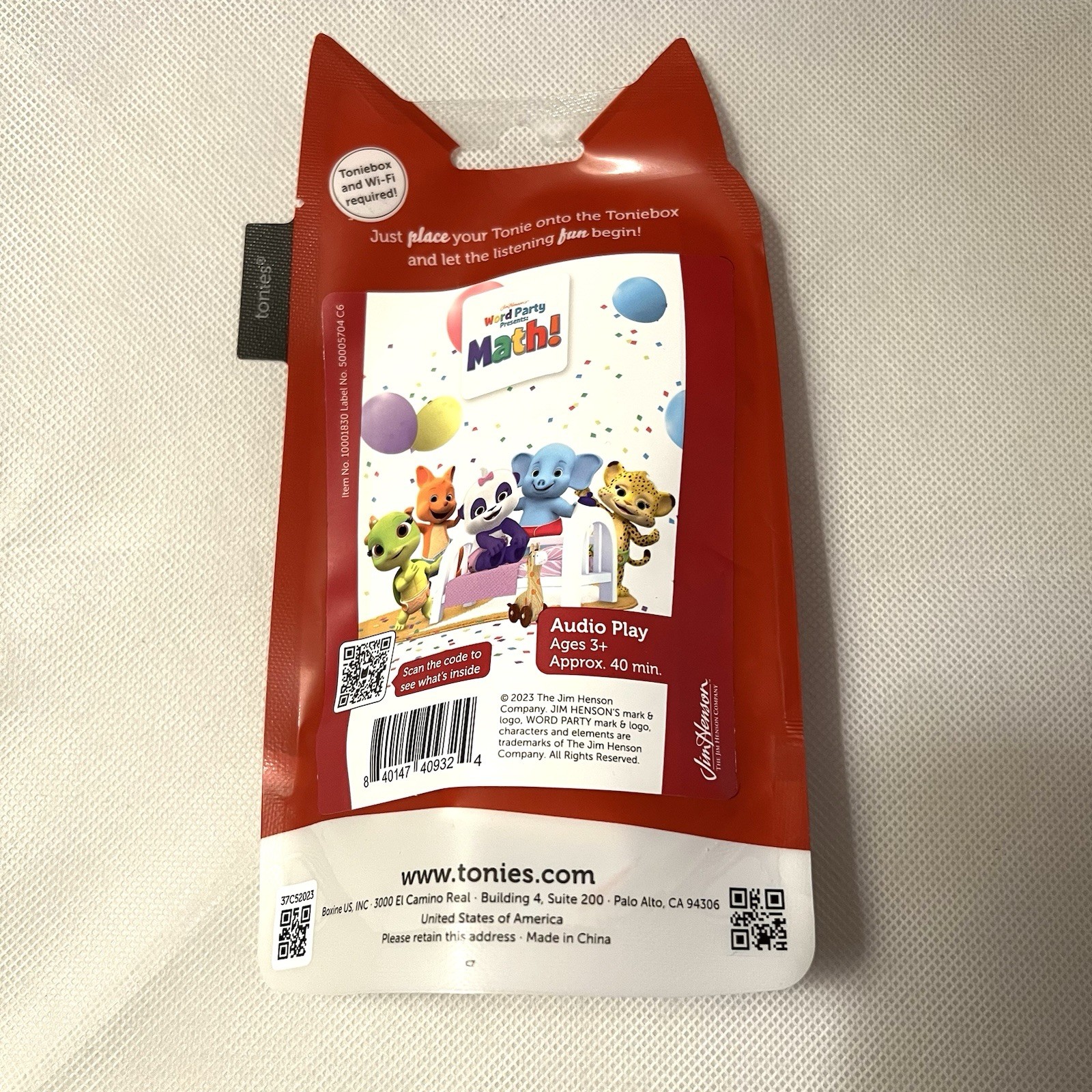 tonies Word Party Presents: Math! Audio Toy Figurine, Age Group 3+ New