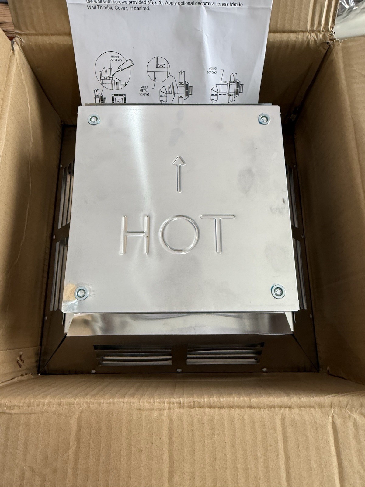 46DVA-HC Horizontal Square Stove Vent Horizontal Termination Cap 4" x 6 5/8"