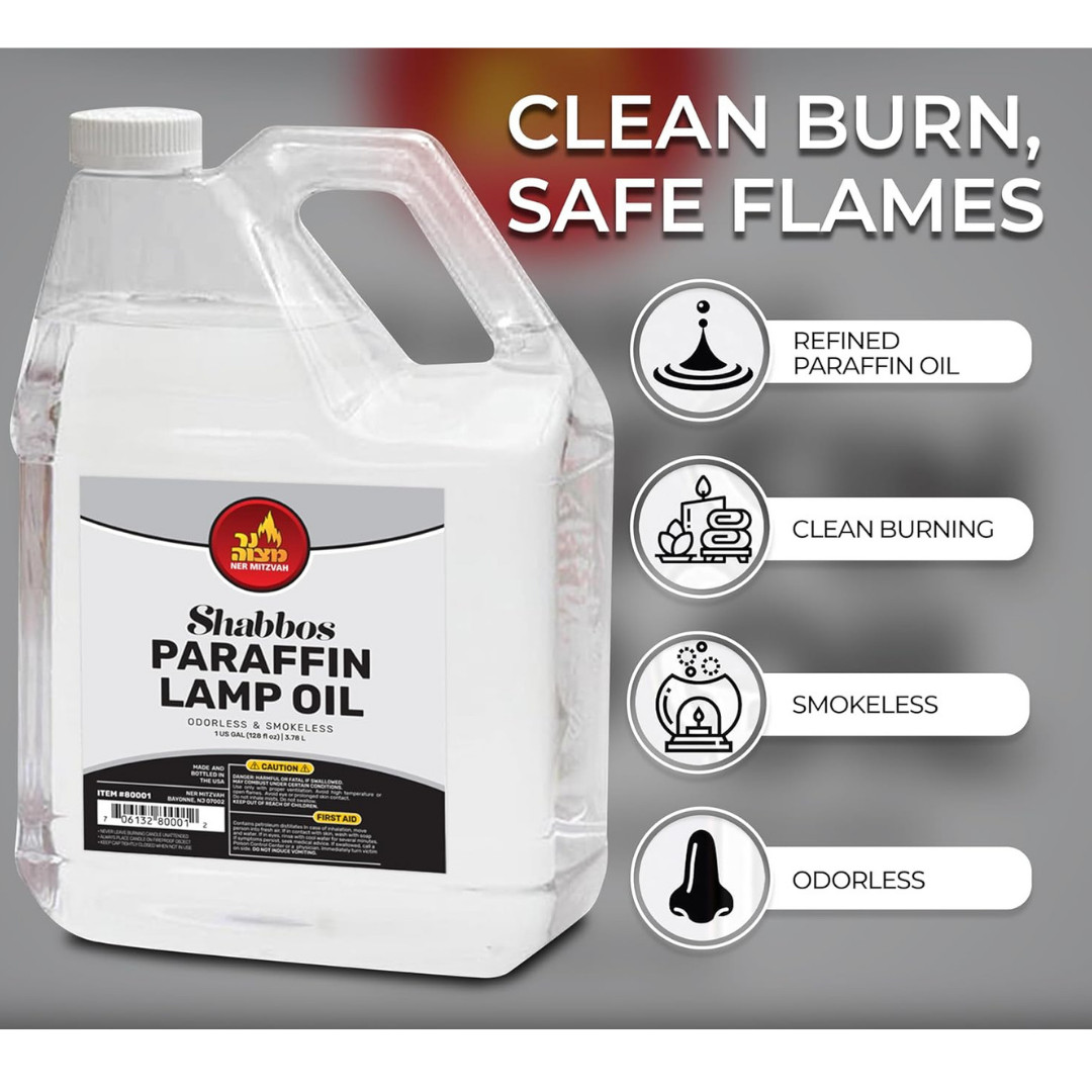 1 Gallon Paraffin Lamp Oil - Clear Smokeless, Odorless, Clean Burning Fuel for I