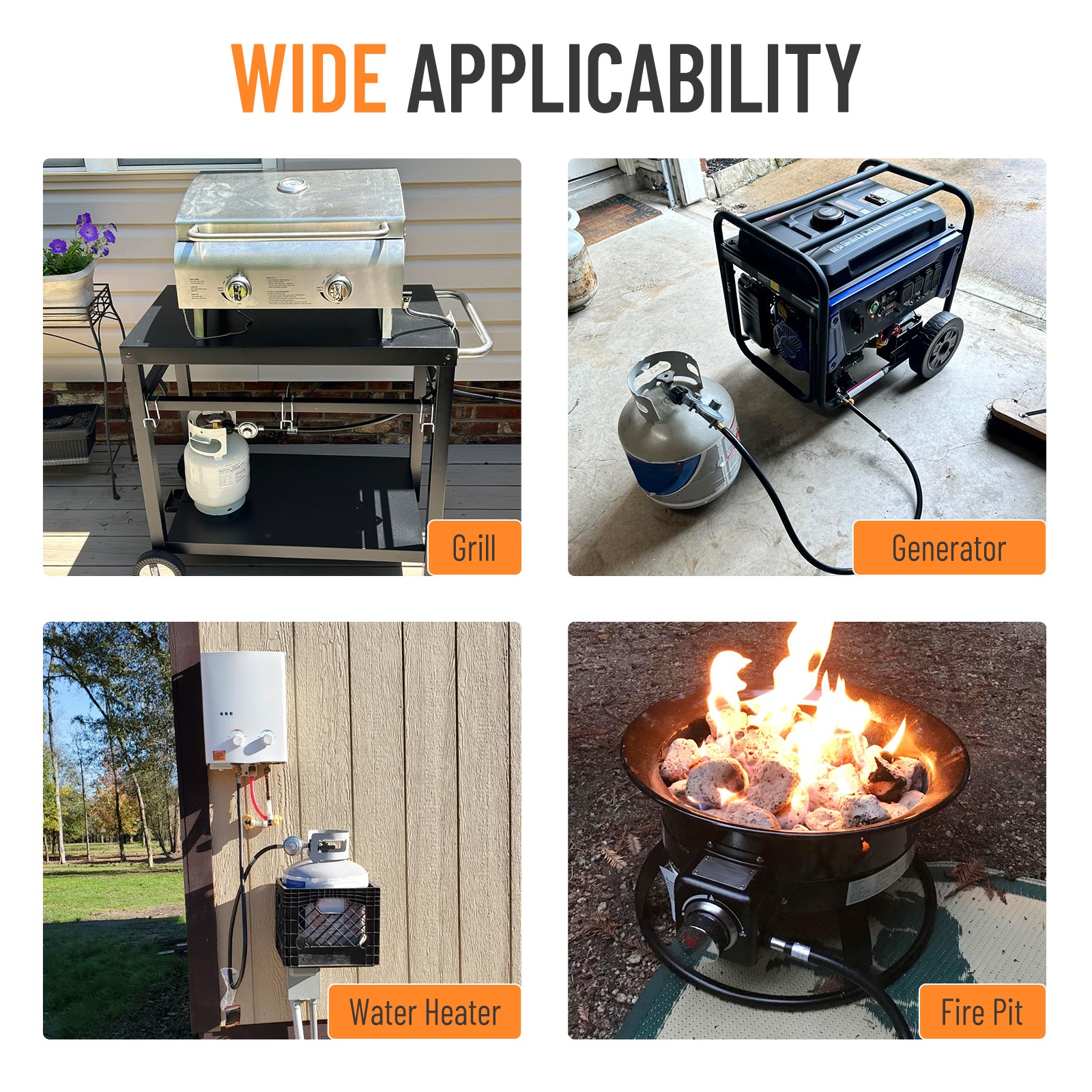 36FT Propane Hose Extension-High Pressure Braided Gas Line Hose Propane Conv....