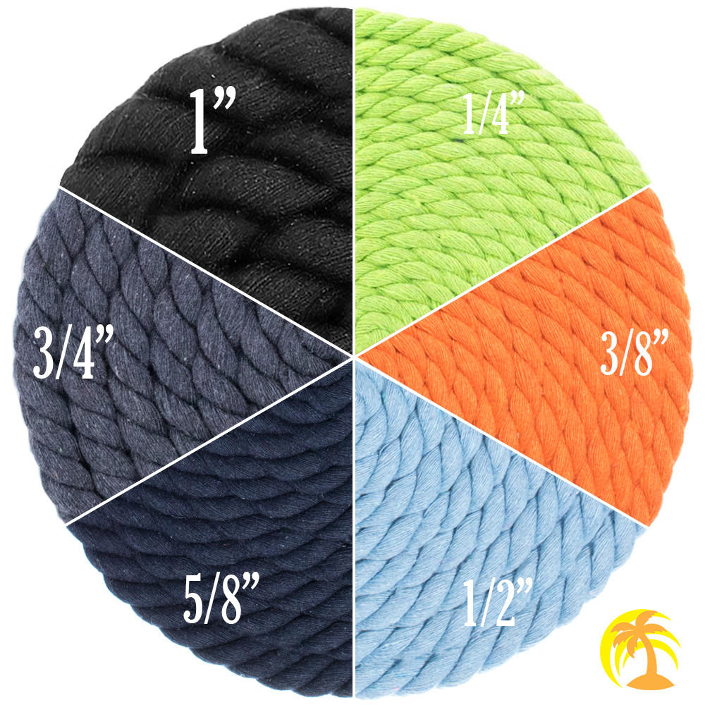 Premium Super Soft Colored Twisted Cotton Rope - 1/2" Diameter, Multiple Lengths