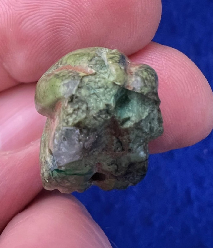 Pre Columbian Mayan Green Jade Frog Figure Effigy Jade Bead Pendant Antique