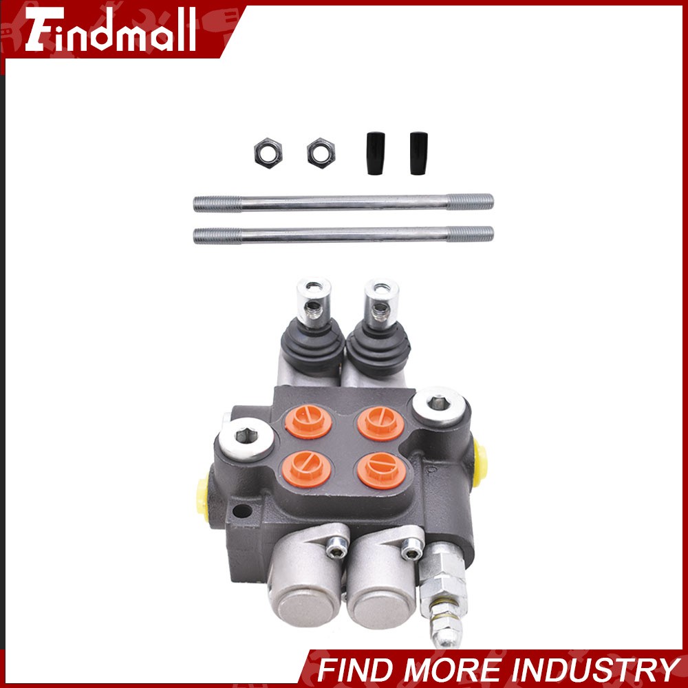 Findmall 2 Spool Hydraulic Control Valve Double Acting 13 GPM +Conversion Plug