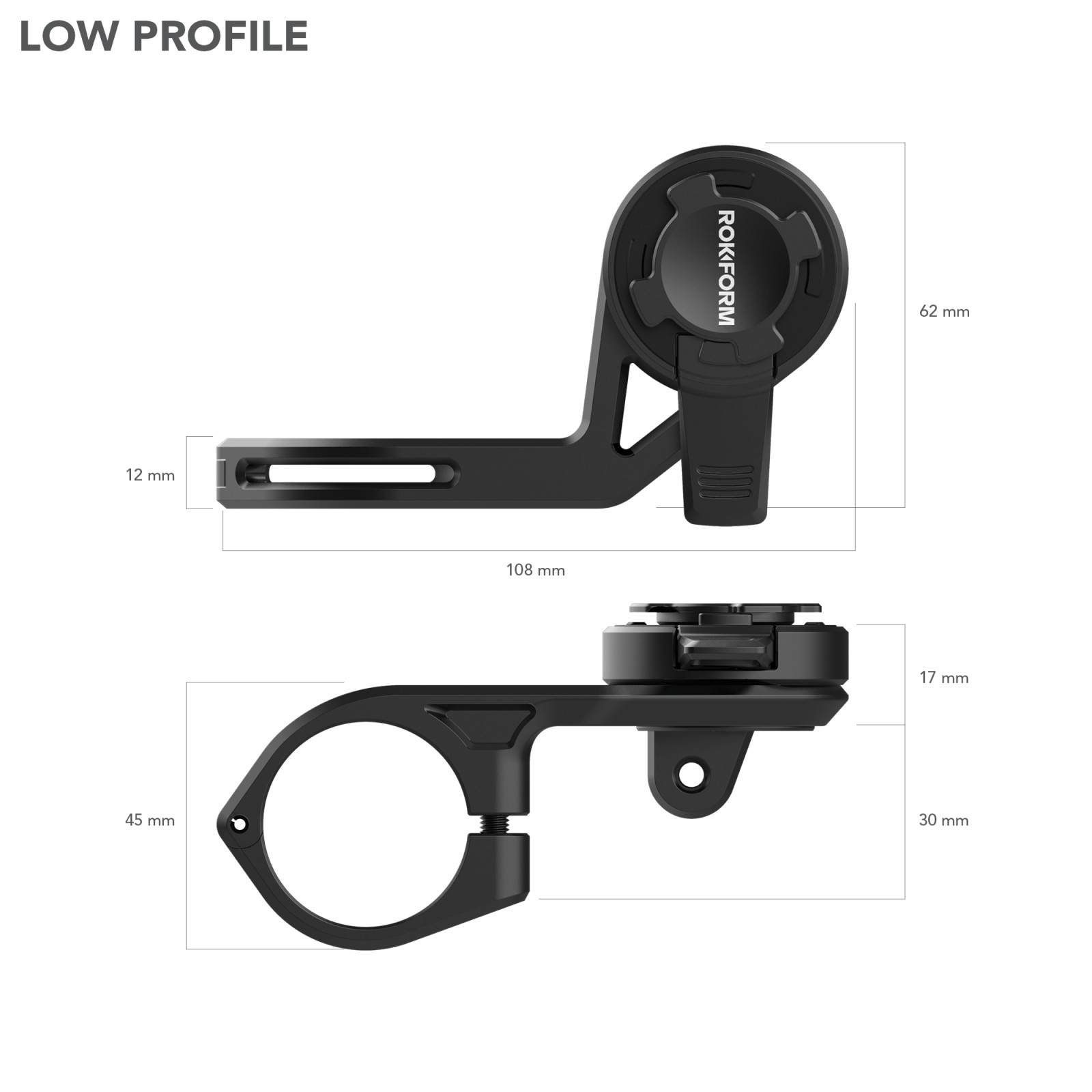 Rokform Over The Top Bike Phone Mount - Highly Durable Outdoor Biking Trailing