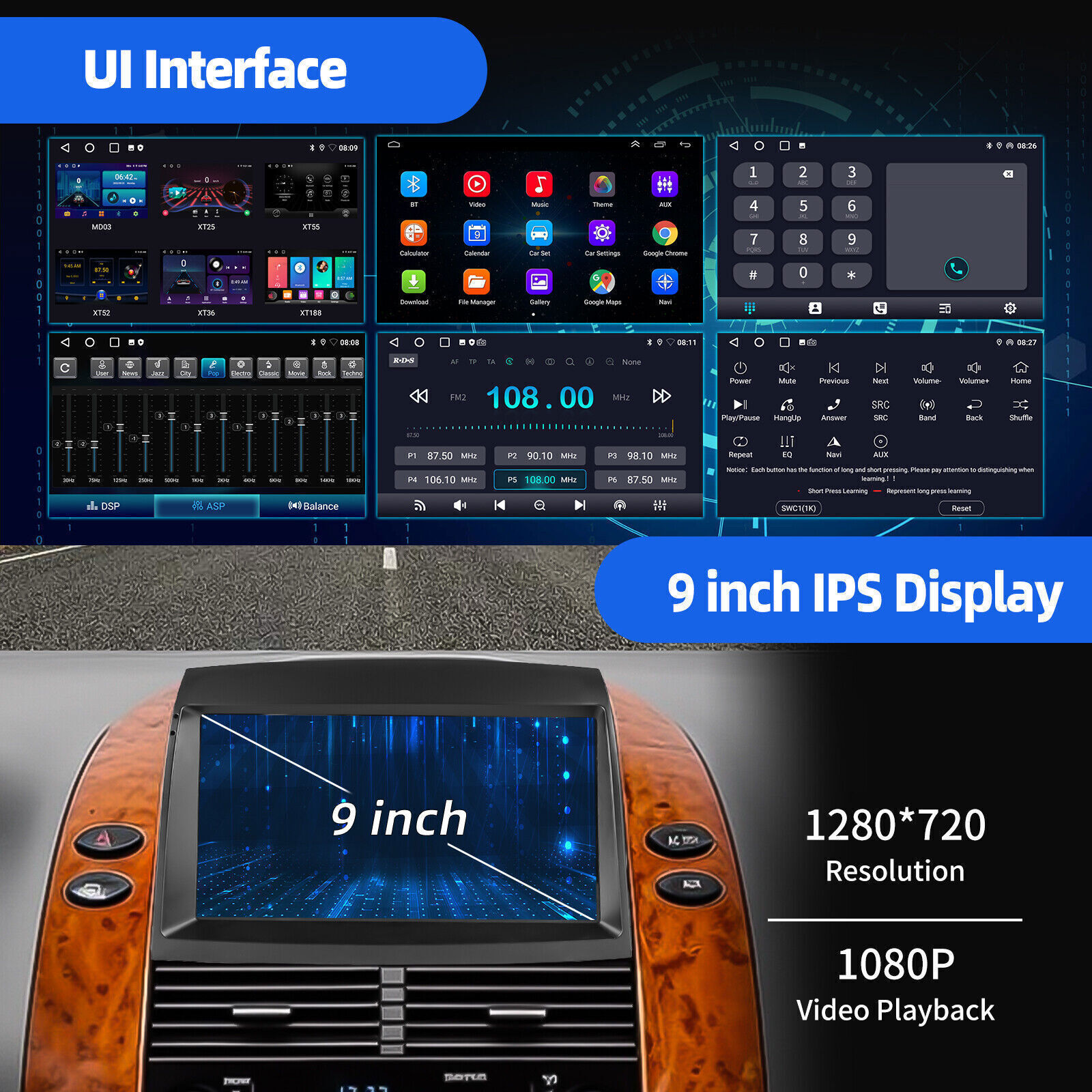 Android 13 Apple CarPlay For Toyota SIENNA 2004-2010 Car Stereo Radio GPS Navi