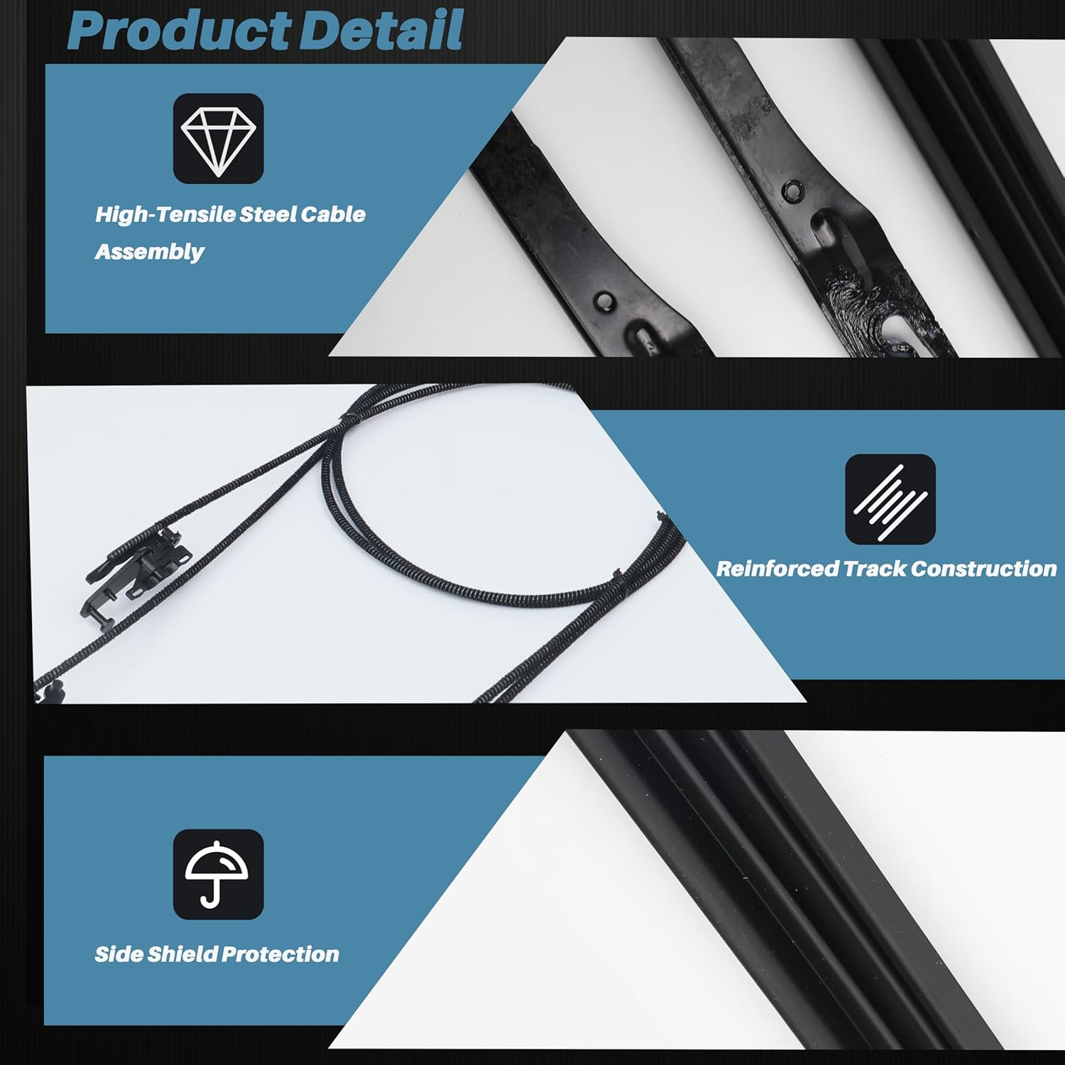 FL3Z16502C22 Sunroof Glass Cables FL3Z1651070E LH/RH Sunroof Guide Track Kit FL3