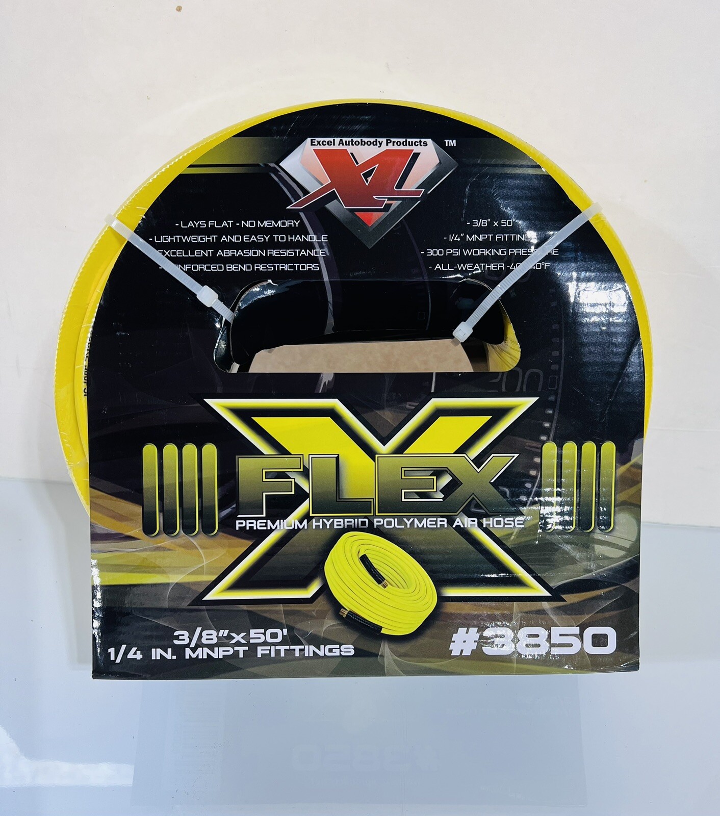 Flex 3/8' x 50' Hybrid Air Hose - Competes with Flexzilla HFZ3850YW2 -CLOSEOUT