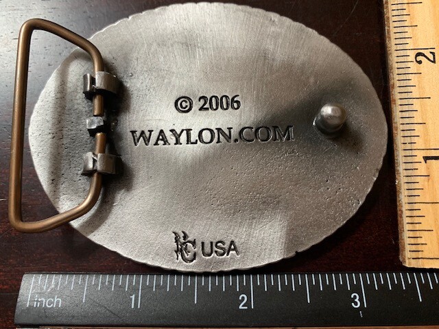 Waylon Jennings Flying W Solid Metal Pewter Metal Belt Buckle